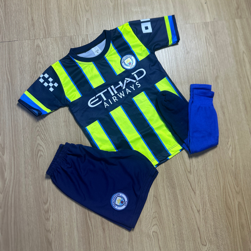 CONJUNTO INFANTIL MANCHESTER CITY COM MEIÃO HAALAND
