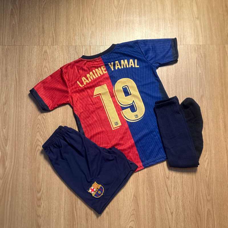 CONJUNTO INFANTIL BARCELONA COM MEIÃO